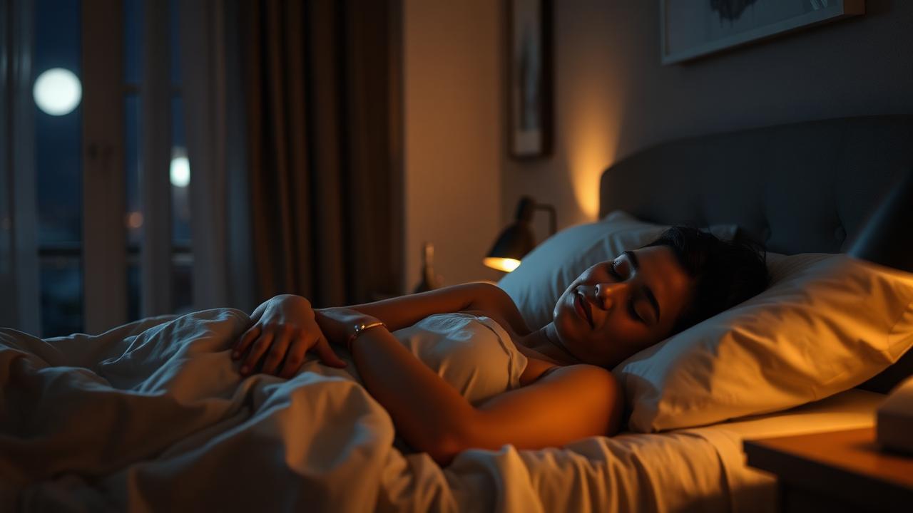 Pessoa dormindo tranquilamente em uma cama confortável